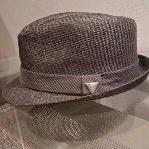 Guess Charcoal Woven Androgynous Fedora